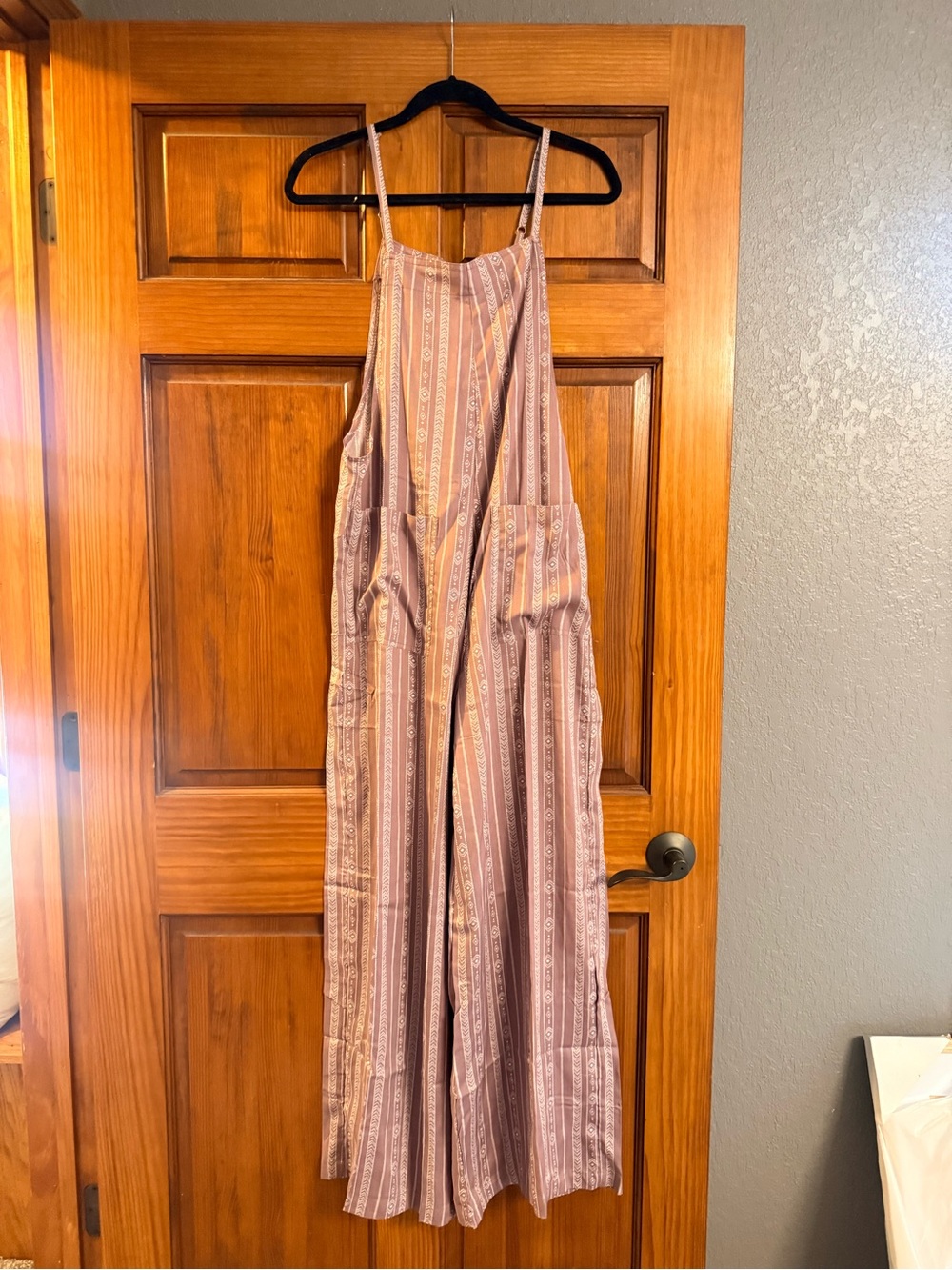 Nomad Jumpsuit Wide-Leg in Mauve Pink Tribal Print
